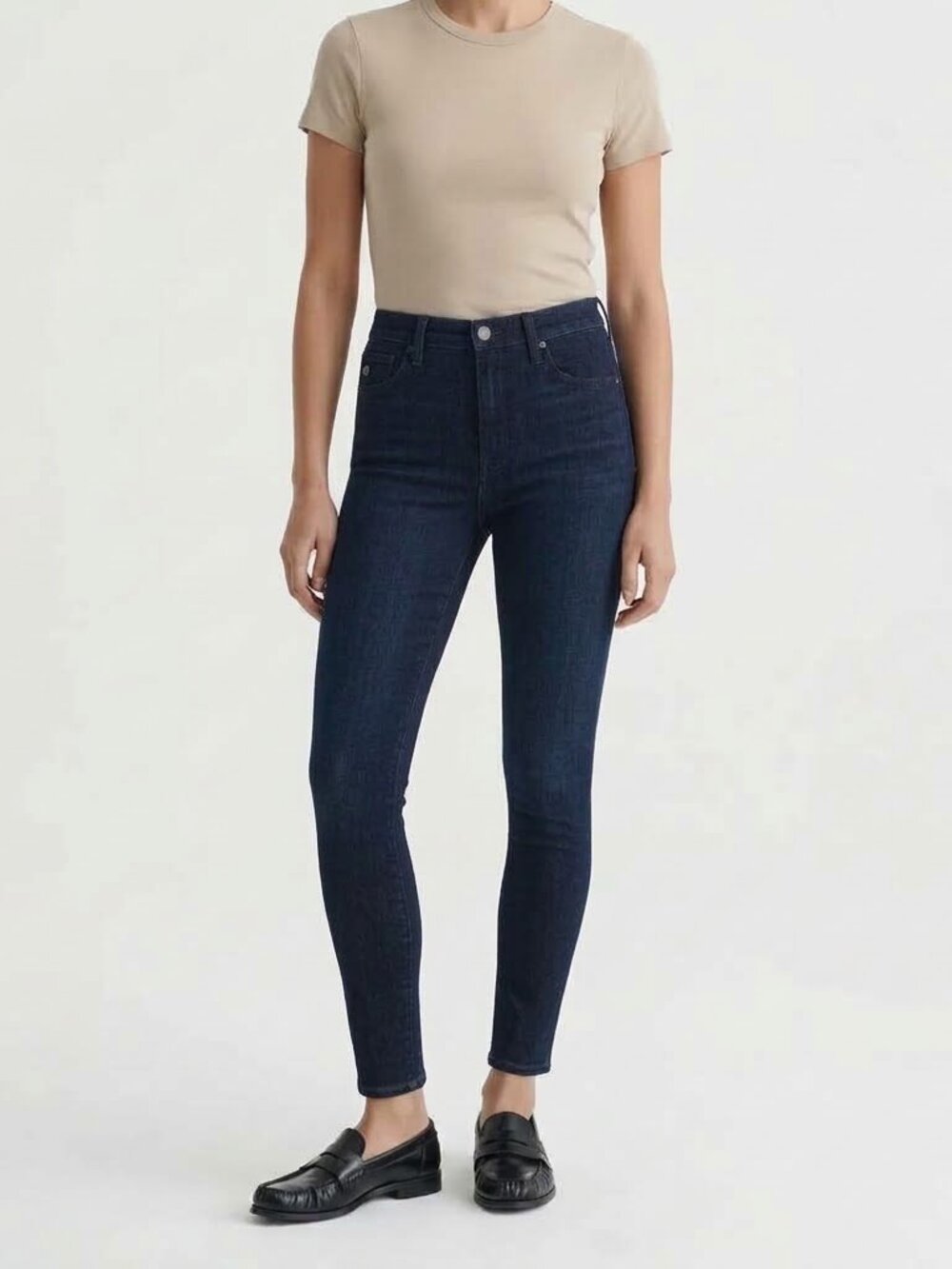 AG Adriano Goldschmied Farrah High Rise Ankle Seamless Jeans Dark Wash 26 NWT